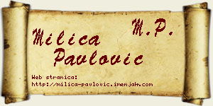 Milica Pavlović vizit kartica